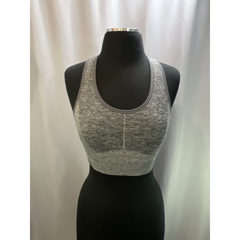 All In Motion Seamless Racerback Sports Bra Womens Large Gray Stretch Athleisure